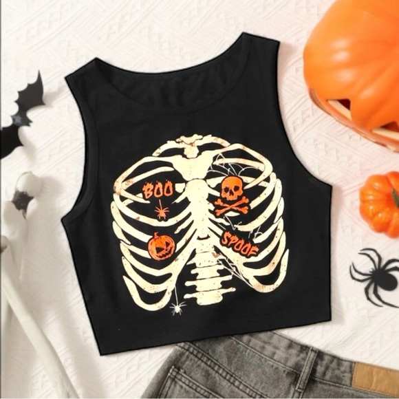 Halloween Cropped Tank Top• Small•SHEIN• Cotton• - Picture 3 of 7